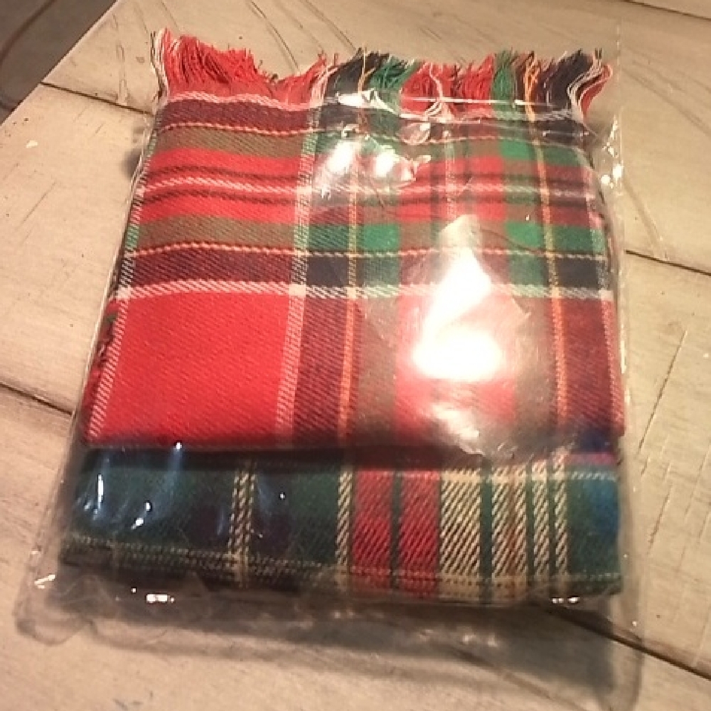 Plaid Scarf with Fringe